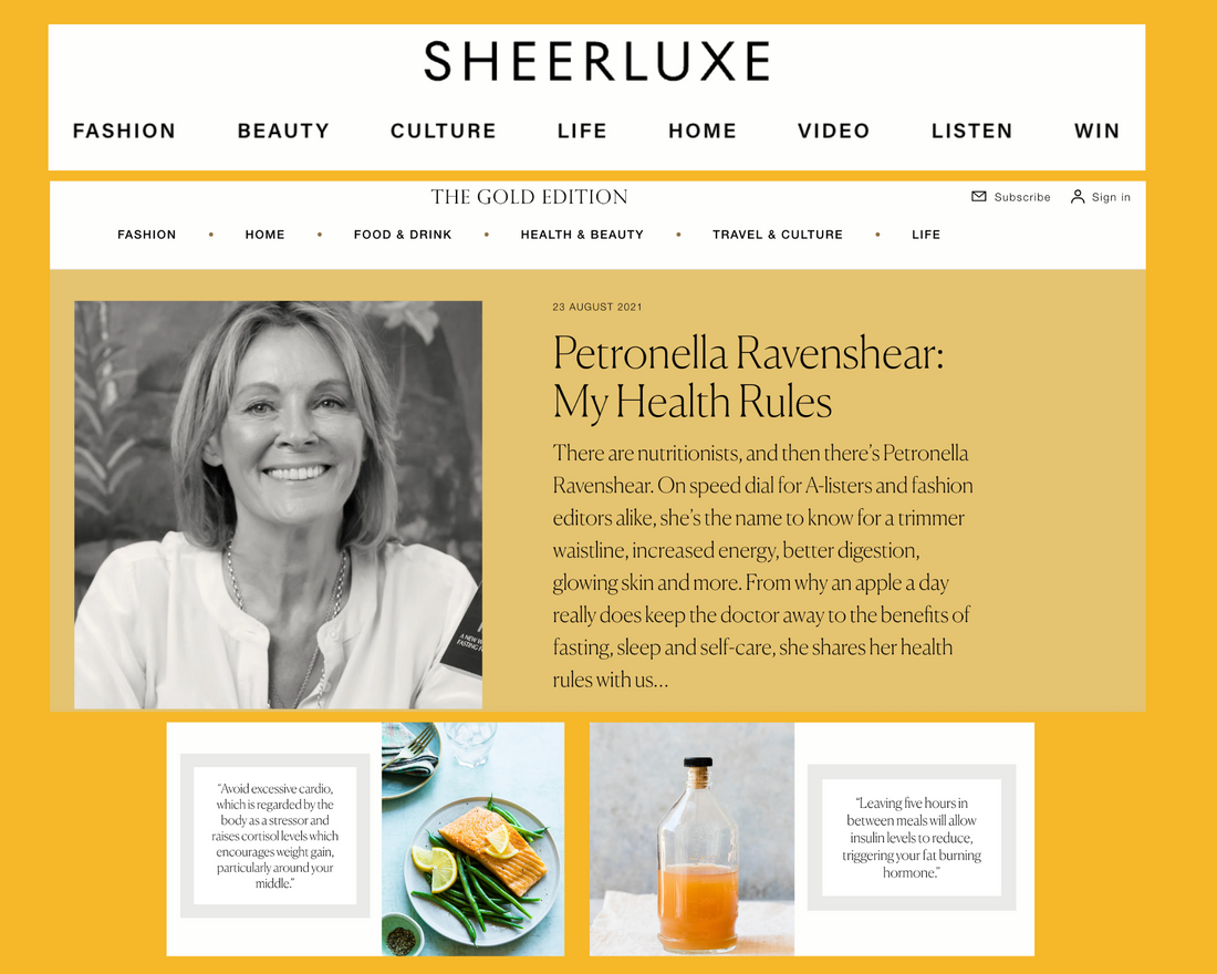Petronella Ravenshear: My Health Rules. Sheerluxe