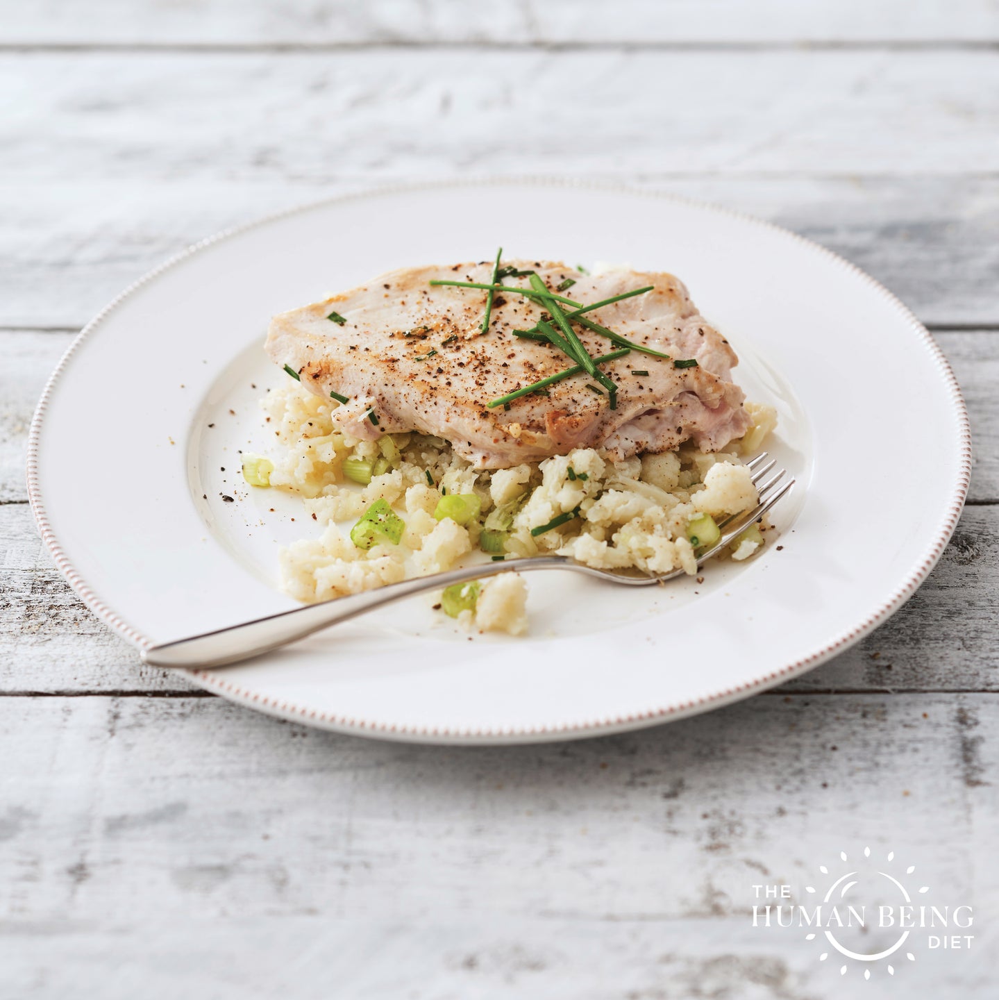 Pan Seared Chicken with Cauliflower and Spring Onion Mash
