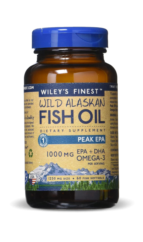Wiley’s Finest Wild Alaskan Fish Oil Peak EPA  (60 caps)